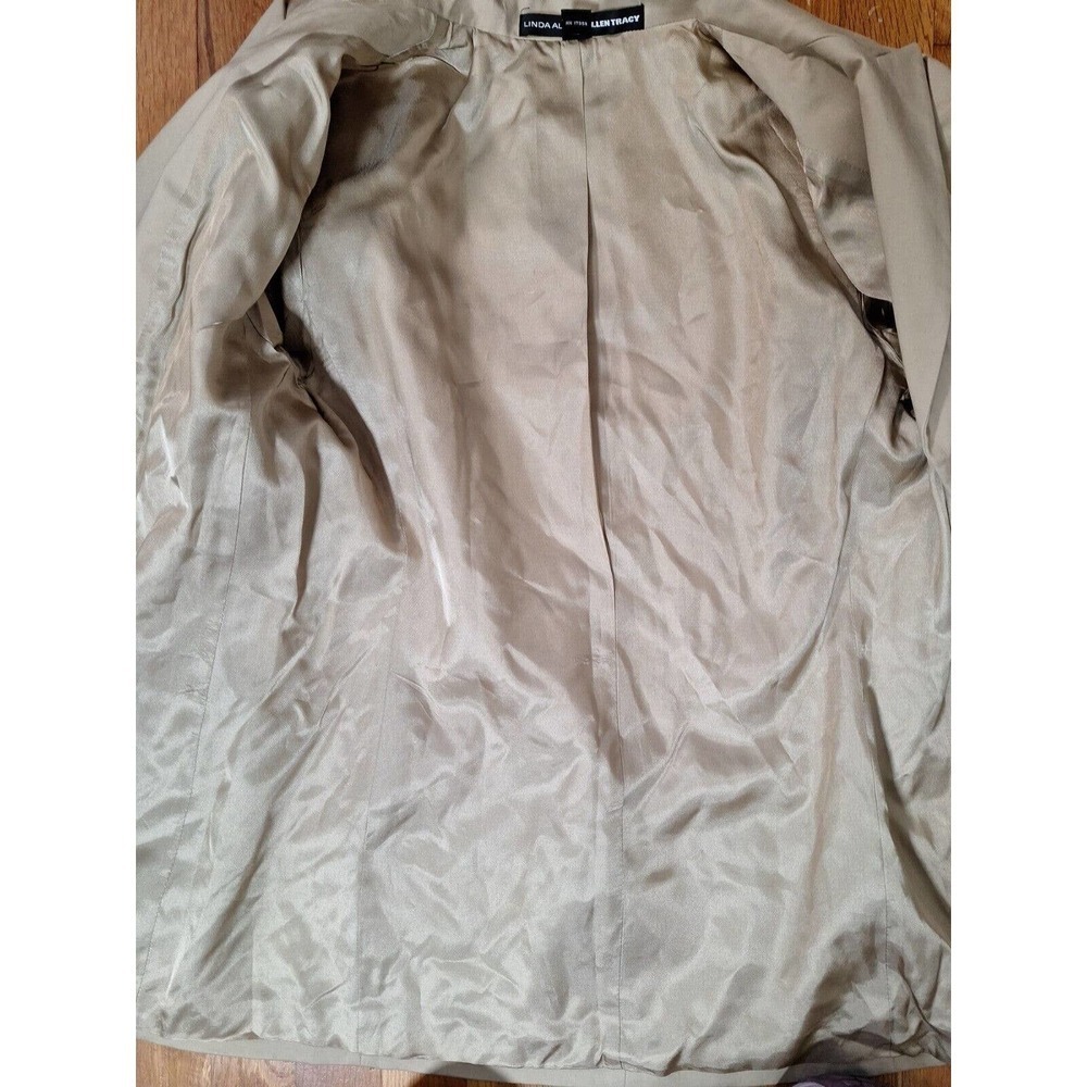 Vintage 90s Ellen Tracy Neutral Cotton Stretch Blazer Jacket Women 8P Career - Picture 7 of 10